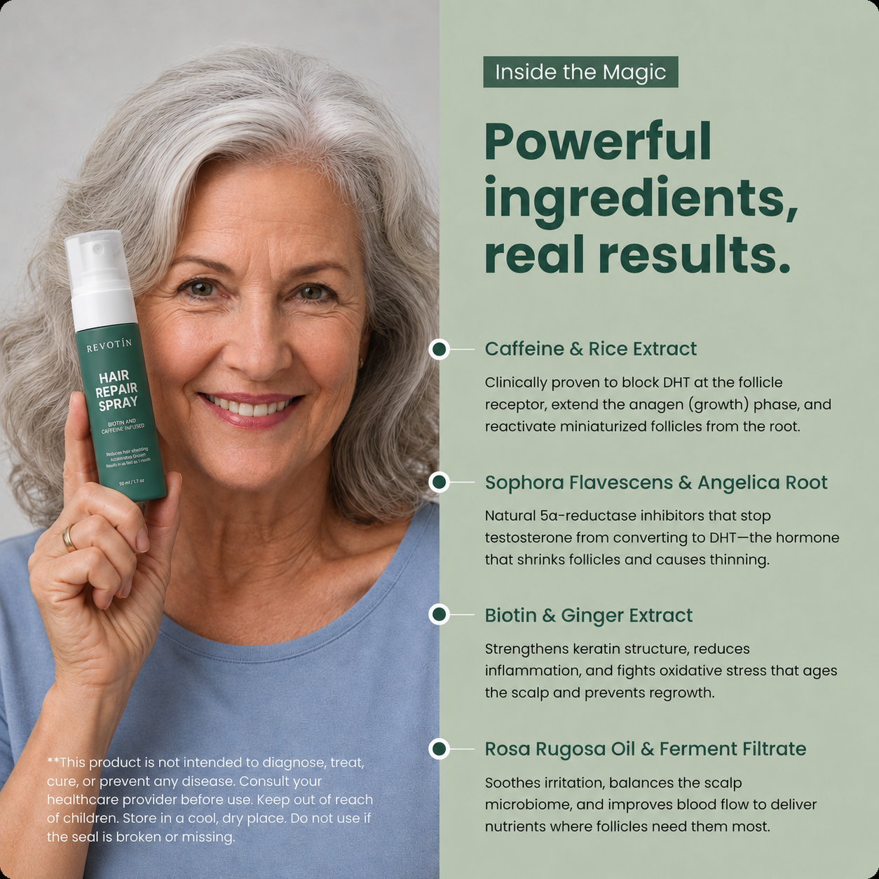 Revotín Repair Spray — Eliminates Menopause Thinning