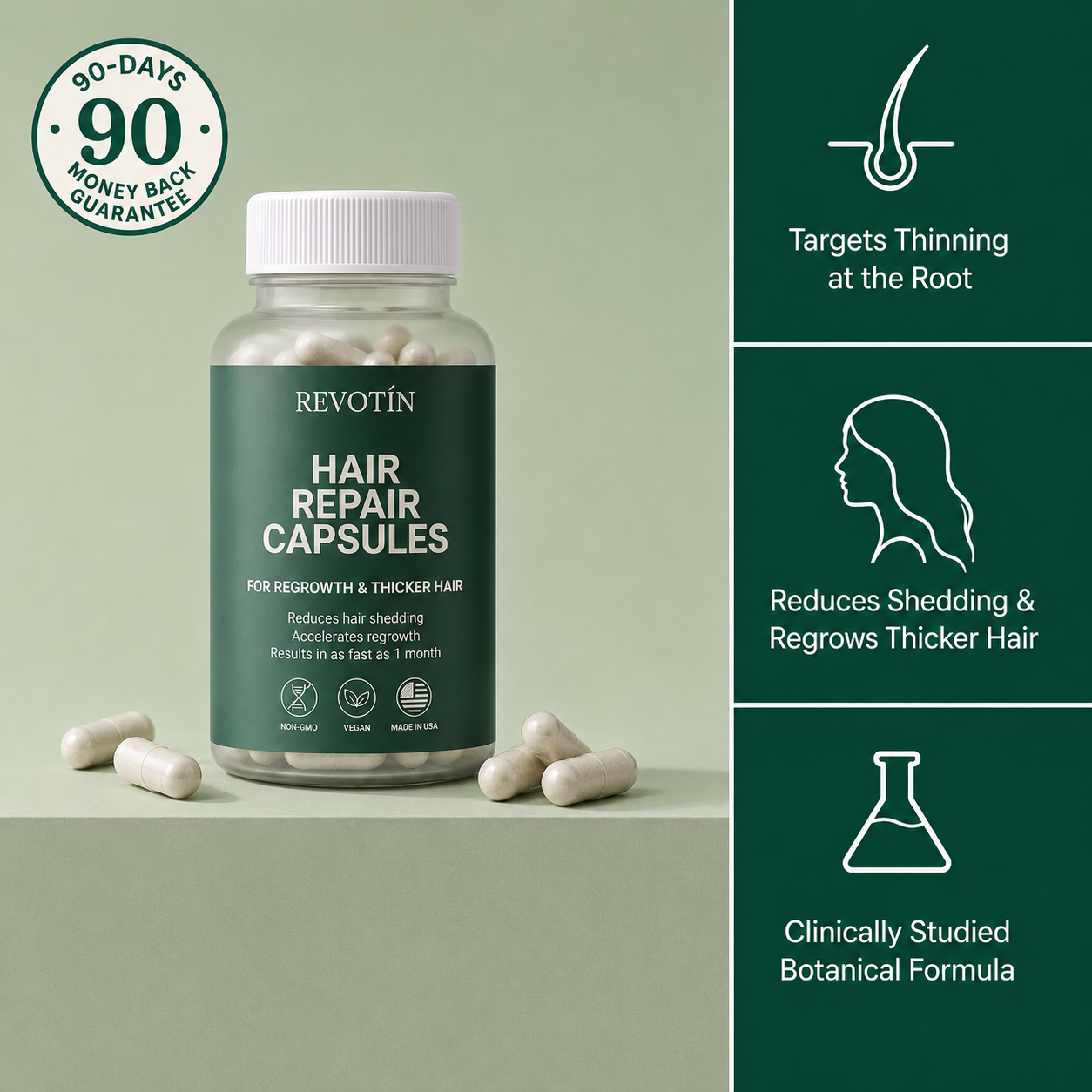 Revotín Repair Capsules — Eliminates Thinning Hair